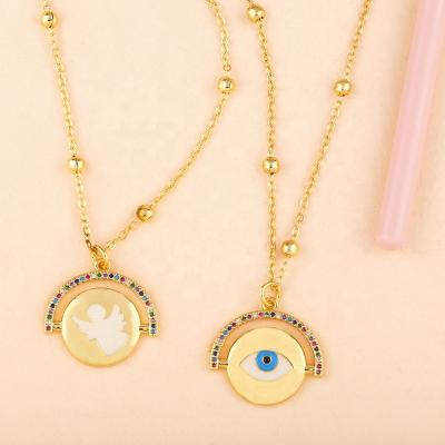 China BOHEMIA Moyamiya jewelry vendors fashion jewelry micro pave rainbow zirconia gold plated necklace joyas collares jewelry for sale