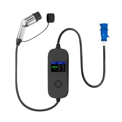 China EV charger 16A type 2 3.5kw portable ev charger with screen display with CE H32-1 for sale
