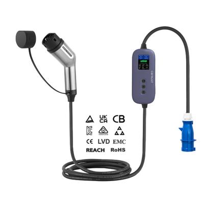 China Carmust 220V-240VAC Portable EV Electric car charger for type2 electric vehicle charging cable stations H16-3 for sale