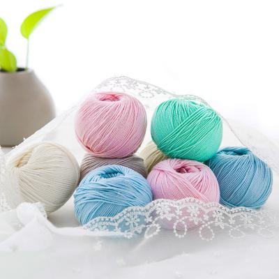 China Yarncrafts Soft Pastel Breathable Anti-pilling Baby Hand Knitting 100% Lamb Fancy Merino Silk Wool Yarn for sale