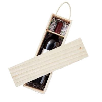 China Recyclable Hot sell custom unfinished wine box packaging pine wine gift box packaging for sale