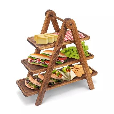 China 3 Tier Serving Tiered Serving Stand Rustic Vintage Party and Platters Cinda200202 for sale