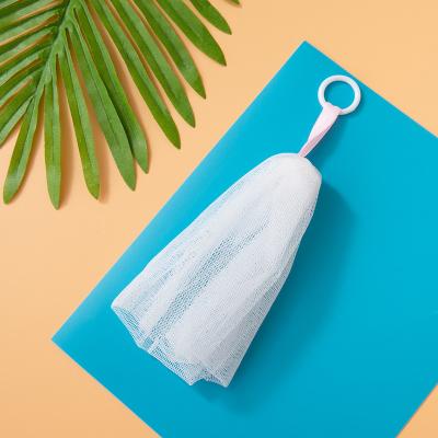 China SHOWER Japanese Style Pull Ring Sponge Net Facial Cleanser Foaming Mesh Bag Mesh Bag for sale