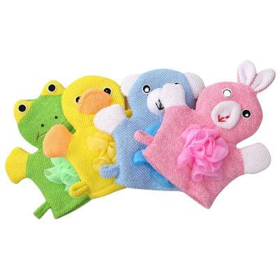 China EXFOLIATE Exfoliating Gloves Baby Bath Glove Kids Baby Bath Towel Mitt For Child for sale