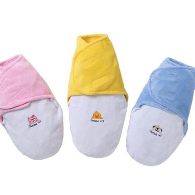 China KEEP WARM Baby Embroidered Wrap Baby Ferry Fleece Towel Blanket Four Seasons Bed Wrap Blankets for sale