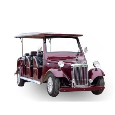 China Retro Leather Battery Powered Electric Low Speed Sightseeing Car for sale