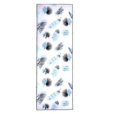 China Child Safe Copy 3D Feather add custom size and design silicone yoga mat Microfiber mat available non-slip yoga mat for sale