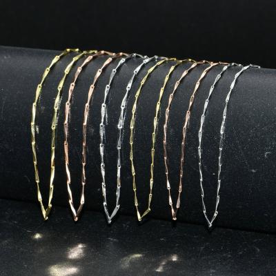China DIY Jewelry Necklace Making Chains Rose Gold Silver Plating Twist High Quality Bamboo Chains 18
