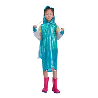 中国 ODMのフードが付いている透明な子供のレインコート0.25mmの厚さのゆとり雨ジャケット 販売のため