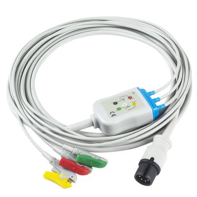 China Cabo do conector de grampo ECG do IEC do cabo de AAMI 6Pin ECG e da ligação dos Leadwires 3 à venda