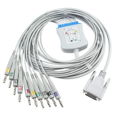China Banana 4,0 do IEC do Pin dos Leadwires 15 do cabo BA-902D ECG-FD07 ECG-9010K do tronco de Nihon Kohden Ekg à venda