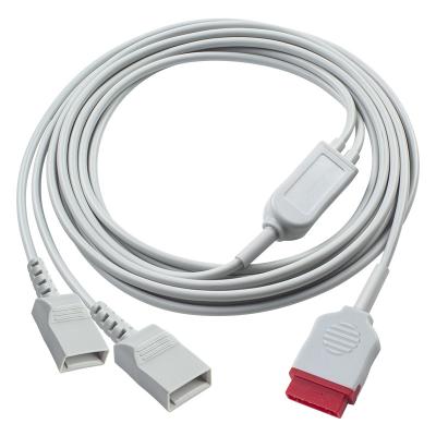 China GE IBP Adapter Cable 2016997-003 2016997-004 11pin tot Dual Utah Connector Transducer Extension Cable Te koop
