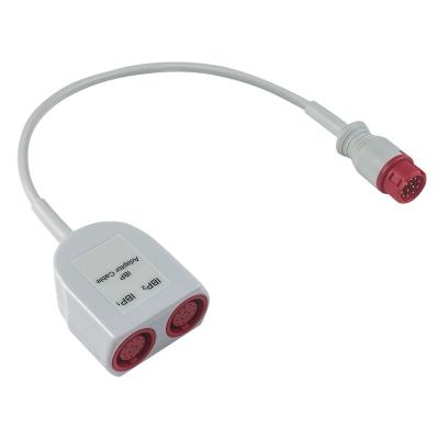 China Mindray 12 pin aan dubbele IBP adapter kabel Mindray 12 pin verlengkabel Te koop