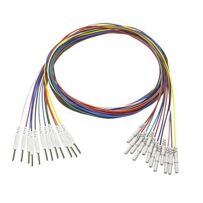 China DIN 1.5mm2.0mm het EEGemg Leadwires van Pin Eeg Needle Electrodes Plated Gouden Elektrode Te koop