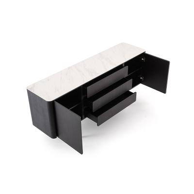 China Adjustable Modern Side Cabinet TV Table Stand Solid Wood 5 Drawers Cabinet Living Room Furniture (Height) for sale