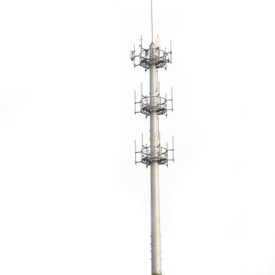 China 5-80m Monopole Telecommunications Tower Conical Cell Phone for sale