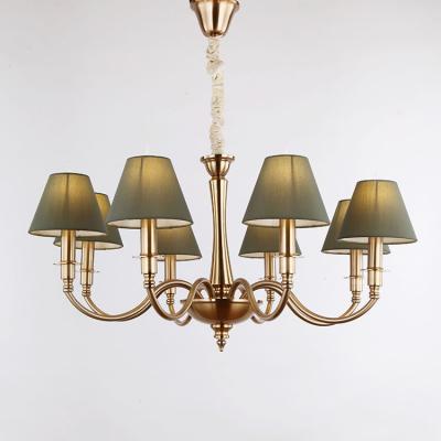 China Multi Head Morden Home And Hotel Decoration Fashion Fabric Shade Pendant Lamp for sale