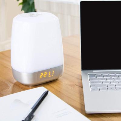 China Wholesale Mordern bedside LED smart touch natural sound wake up light RGB colorfulsimulation night light sunrise alarm clock for sale