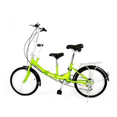 China Best Price Folding Bicycle 20 Inch Children City Double Speed Folding Bicycle Parent-child Bicycle Mother Baby Bike for sale