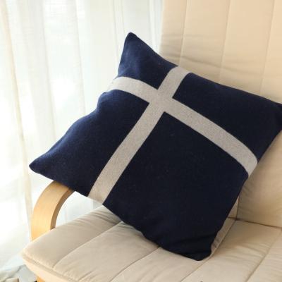 China Custom Folded Home 50% Wool 50% Cashmere Tile Cases Covers Sofa Bed Decoration Luxury Plain Weave Warm Cushions for sale