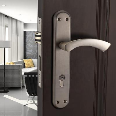 China Traditional New Design Aluminum Door Handle With Iron Plate Swing Door Antique Classic Door Handle for sale