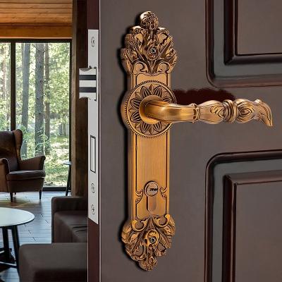 China Home vintage fancy style EUROPEAN charm with flower handle lock for weooden door handle turkey for sale