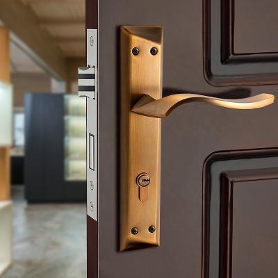 China Traditional Simple Style Square Plate Strong Security Feel Brushed Iron Handle Plate Bending for sale