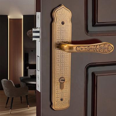China Aluminum Bronze Plate Style Handle And Traditional Commercial Door Handle Hardware Pull Locks for sale