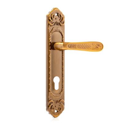 China Wholesale Metal Dummy Trap Traditional Antique Brass Door Handle Levers and Door Lock Sets for sale