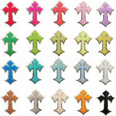 China Sustainable Design custom Chenille Embroidery Patch Iron on Clothes Sticker For Jeans Bag Sewing Decorations Towel Badge for sale