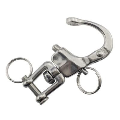China Heavy Industry Stainless Steel Marine Hardware High Polished Swivel Snap Jaw Shackle for sale