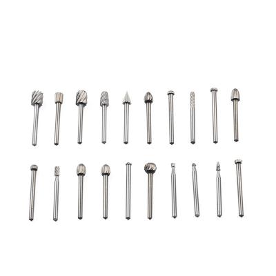 China 20PCS High Speed Steel 1/8 Inch Shank High Speed Steel Woodworking Burr Set Folder Rasp Rotary Drill Bit For Wood Carving for sale