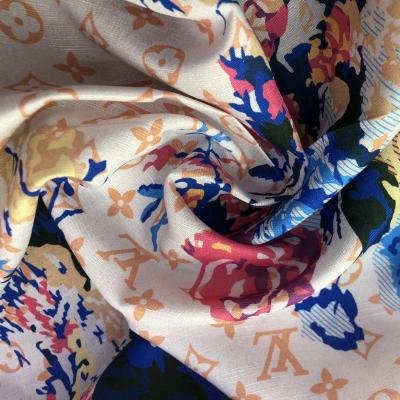 China Sustainable linen printed fabric for shirt for sale