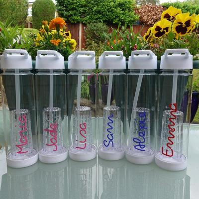 China Beautiful Outdoor Water Bottle with 10 Years Complain No Tritan Fruit Infuser Water Bottle for Island for sale