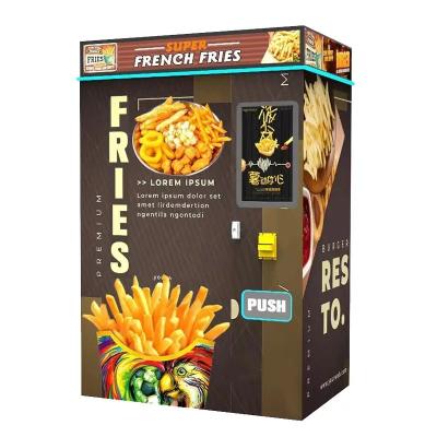 China Popular French Fries Making Machine Fried Chicken Wings Onion Ring Snack Self Service Automatic French Vending Machine for sale