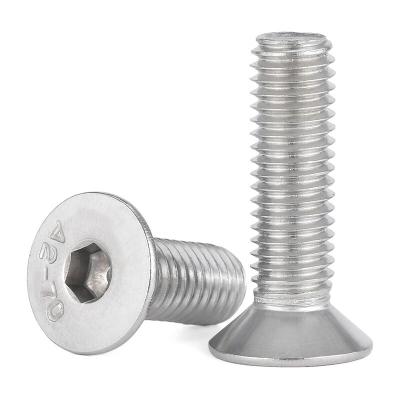China Hex Socket M8 High Quantity Stainless Steel Hexagon Socket Countersunk Head Screws DIN7991 304 for sale