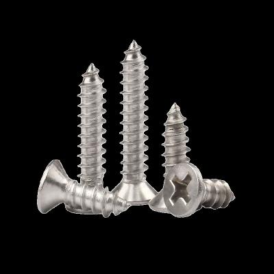 China Cross Recessed Head M5.5 304 Stainless Steel Hot Sale Countersunk Cross Recessed Head Countersunk Tapping Screw DIN 7982 for sale