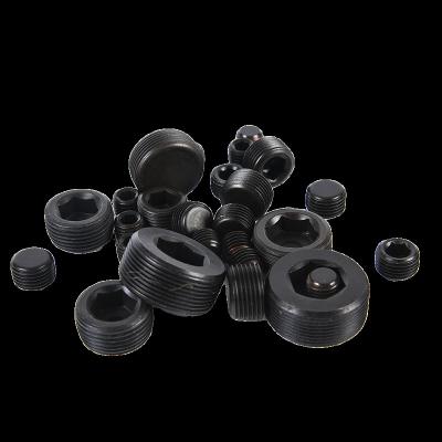 China Hot Sale Industry M10 Carbon Steel Oxide Black Hexagon Plug Pipe Plugs DIN906 for sale