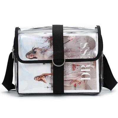 China Fashion New Style Wholesale Eco-friendly Recycle Clear Iridescent Hologram Beach Bag PVC Plastic Waterproof Stage Tote Bags Clear for sale