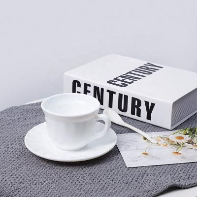 China Sustainable Glassware Luxury Hotel Dining Glassware Cups And Saucers Opal Glassware Cups Wedding Coffee Cups And Saucers for sale