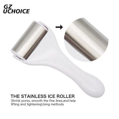 China Low MOQ Stainless Steel Silicone Roller Ice Face Skin Care Plastic Handle Color Custom for sale
