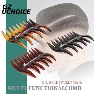China Double Tooth Plastic Comb Bilateral Oil Head Combing Comb Men and Women Portable Barber Razor Dragging Hairdressing Tools Factory for sale