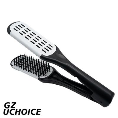 China For Custom LOGO Eco Material Natural LOGO Aluminum Alloy Straightening Comb Hair Comb V Shape Splint Home Use Heat Resistance for sale