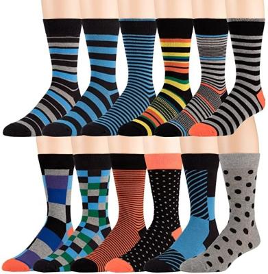 China TA2005 Logo Mercerized Cotton Stripes Fashion Wholesale QUICK DRY Custom Men's Business Dress Socks for sale