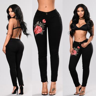 China Feet Viable Original Embroidered Pants Stretch Jeans Black Women's Trousers Pants for sale
