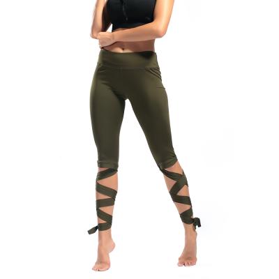 China Breathable Loopback Yoga Sports Slim Fit Slimming Pants Seven Point Strap Women Fitness Pants for sale