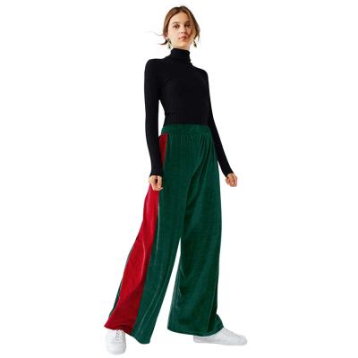 China Women Wide-Leg Casual Fashion Viable Contrast Color Stitching Pants for sale