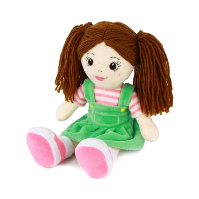China Soft Gift Rag Doll Girl Gift Plush With Braids Well Dressed CE Custom Toys for sale
