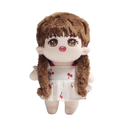 China Gift Dressed Plush Maid Doll Soft Stuffed Toy With Braids Embroidered Gift Girl Toy for sale