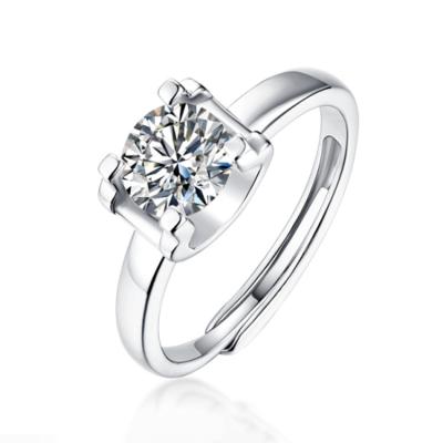 China Wholesale CLASSIC 18K white gold plated princess cut 925 silver moissanite engagement rings jewelry women for sale
